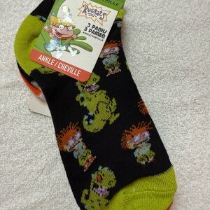 Reptile Ankle Socks - Black and Green